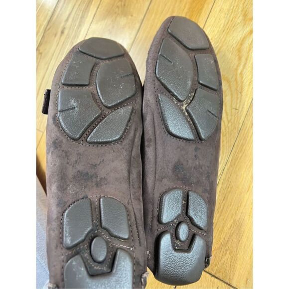 Womens UGG Slip On Driving Mocs Brown Suede Shearling Lined Size 8.5 - Picture 5 of 5